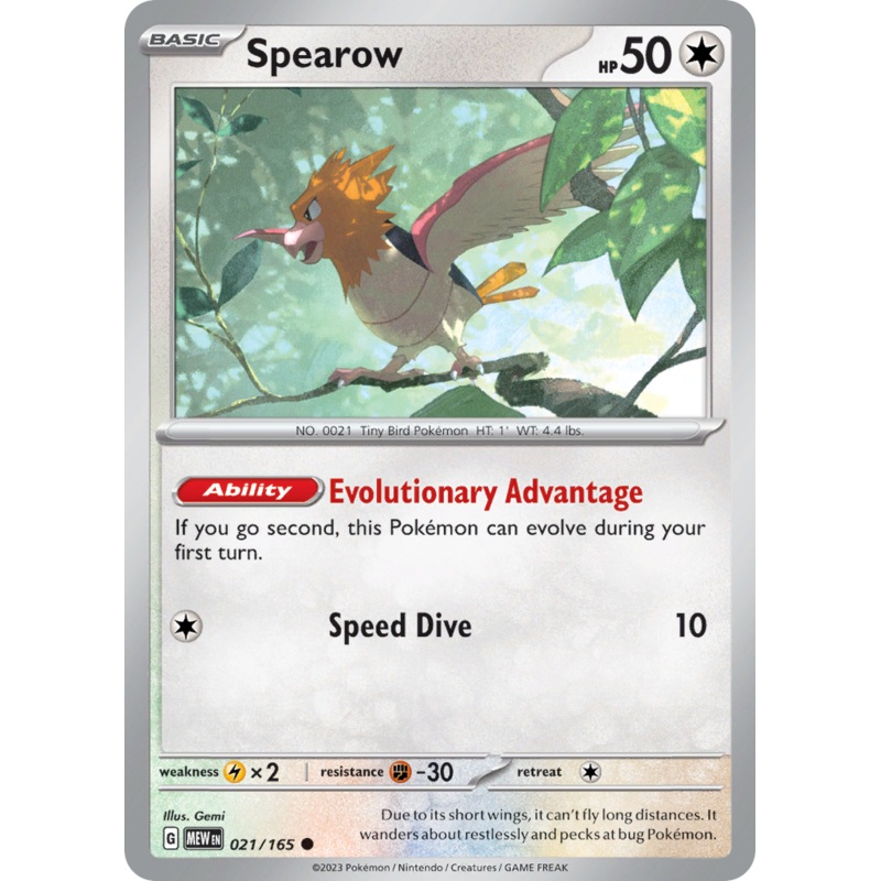 021/165 21/165 Spearow  Pokemon Card  151 Common *MINT*