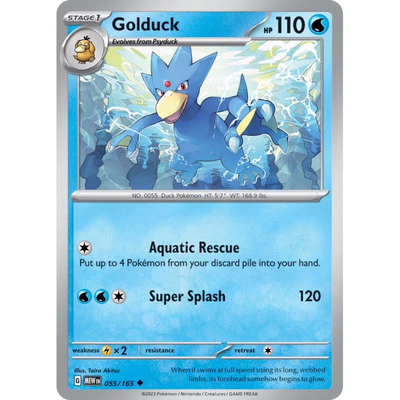 055/165 55/165 Golduck  Pokemon Card  151 Uncommon *MINT*