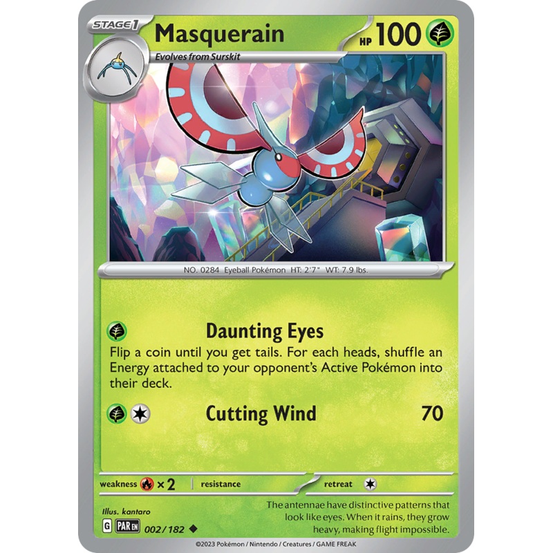 002/182 2/182 Masquerain  Pokemon Card  Paradox Rift Uncommon *MINT*