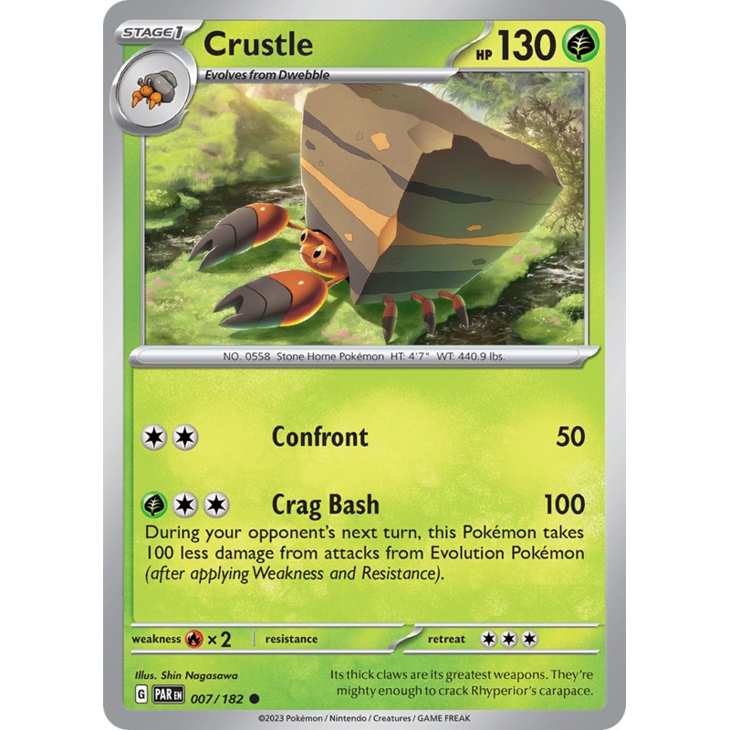 007/182 7/182 Crustle  Pokemon Card  Paradox Rift Common *MINT*