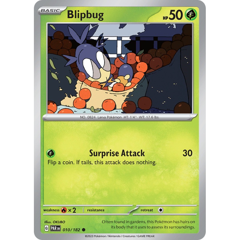 010/182 10/182 Blipbug  Pokemon Card  Paradox Rift Common *MINT*