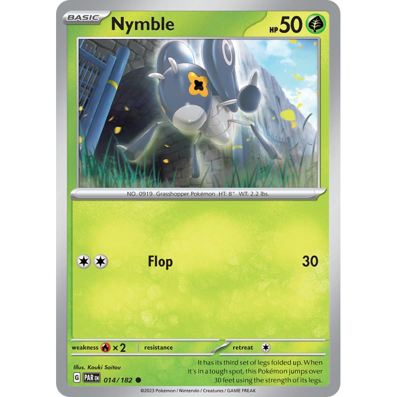 014/182 14/182 Nymble  Pokemon Card  Paradox Rift Common *MINT*