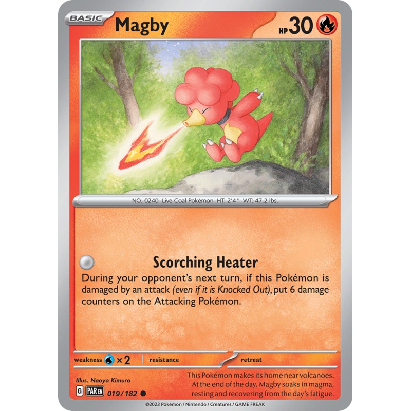 019/182 19/182 Magby  Pokemon Card  Paradox Rift Common *MINT*