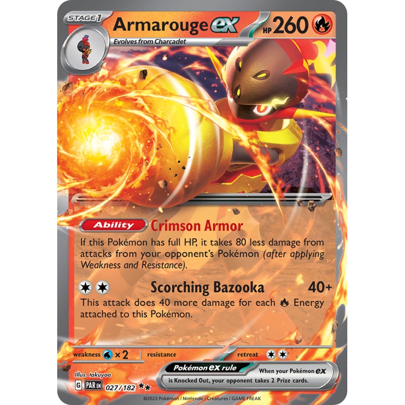 027/182 27/182 Armarouge ex  Pokemon Card  Paradox Rift Double Rare *MINT*