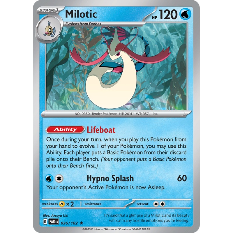 036/182 36/182 Milotic  Pokemon Card  Paradox Rift Holo Rare *MINT*