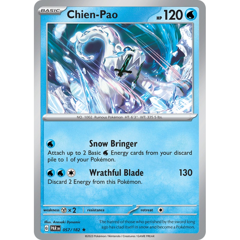 057/182 57/182 Chien-Pao  Pokemon Card  Paradox Rift Holo Rare *MINT*