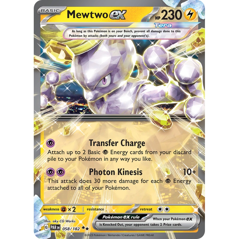 058/182 58/182 Mewtwo ex  Pokemon Card  Paradox Rift Double Rare *MINT*