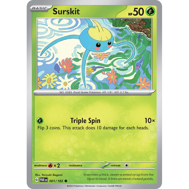 001/182 1/182 Surskit  Pokemon Card  Paradox Rift Common *MINT*