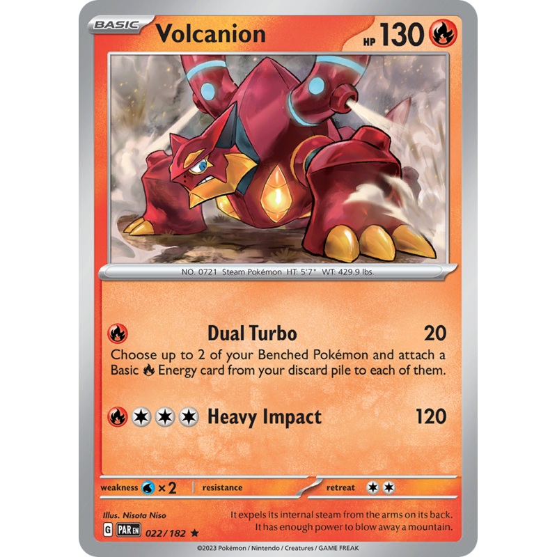 022/182 22/182 Volcanion  Pokemon Card  Paradox Rift Holo Rare *MINT*