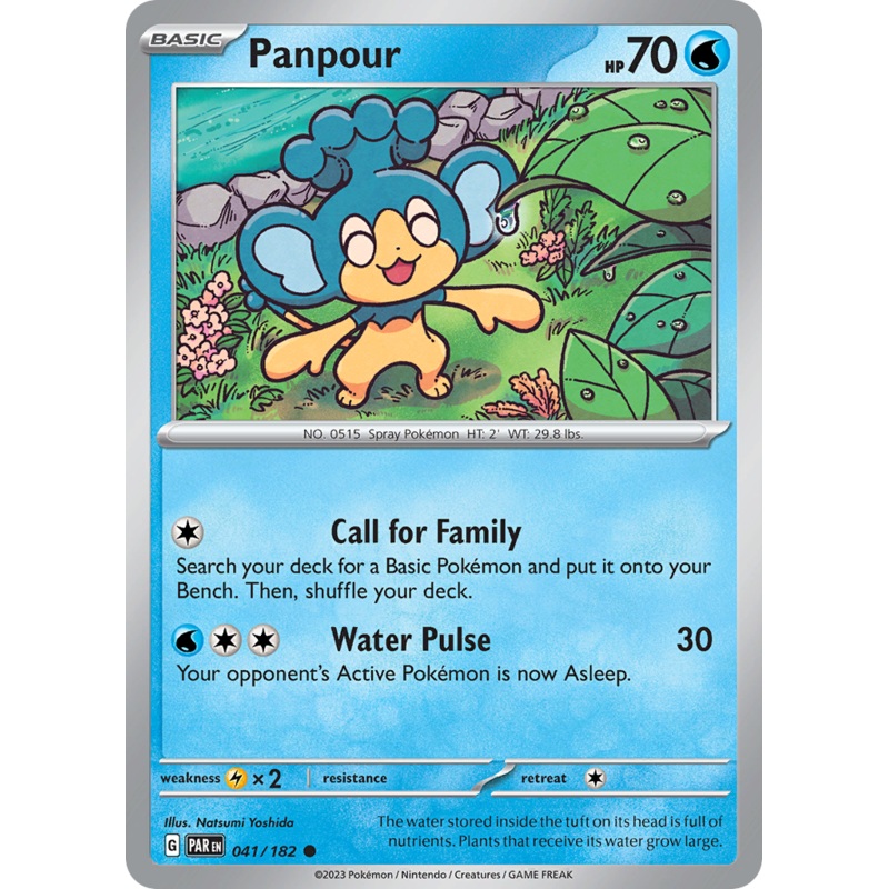 041/182 41/182 Panpour  Pokemon Card  Paradox Rift Common *MINT*