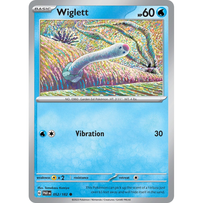 052/182 52/182 Wiglett  Pokemon Card  Paradox Rift Common *MINT*
