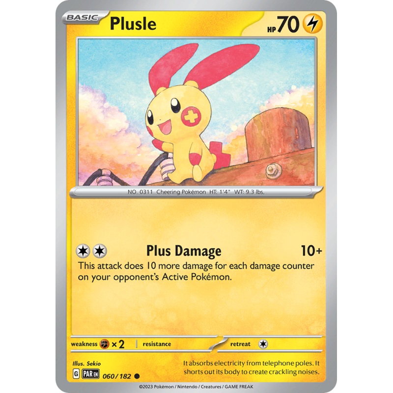 060/182 60/182 Plusle  Pokemon Card  Paradox Rift Common *MINT*