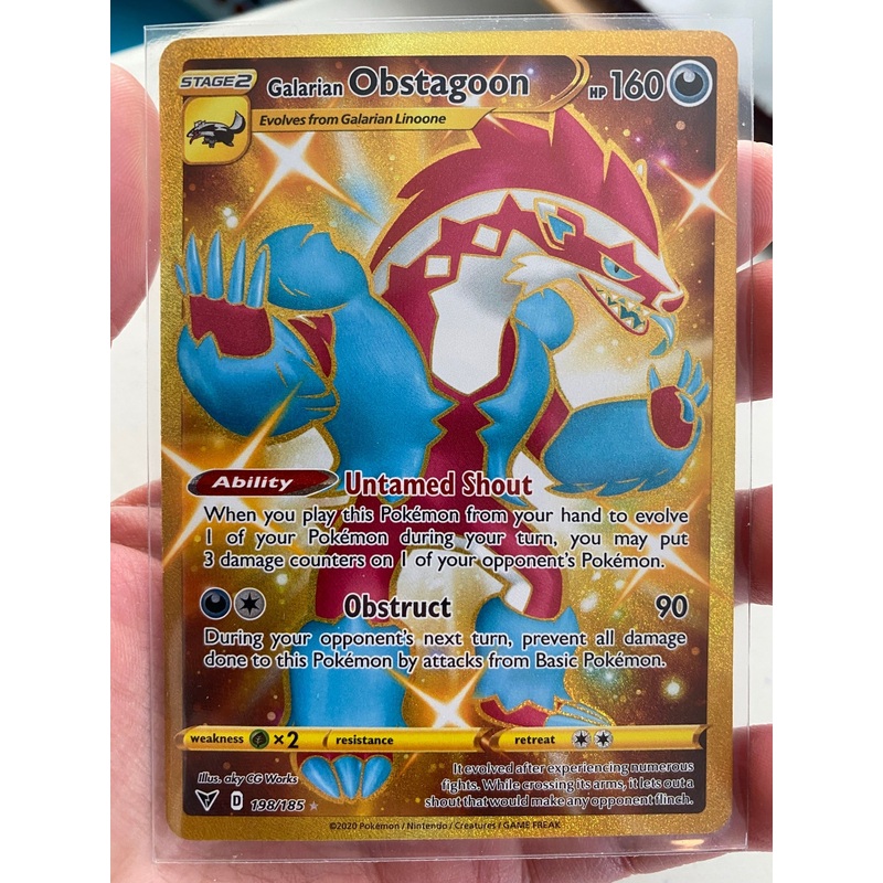 Pokemon Card Vivid Voltage 198/185 Galarian Obstagoon Secret Rare