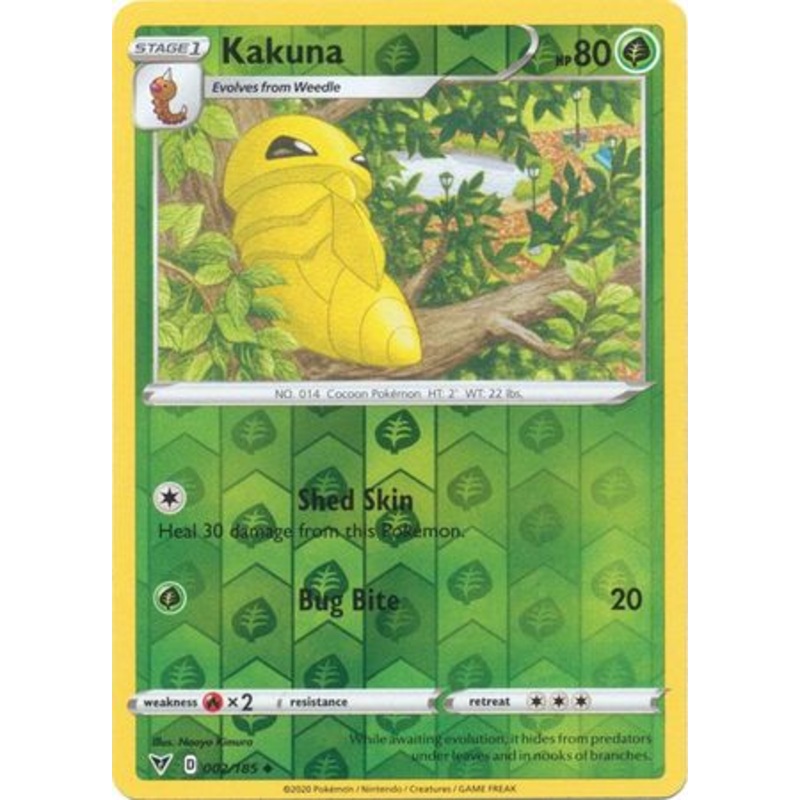 Pokemon Card Vivid Voltage 002/185 2/185 Kakuna Reverse Holo Uncommon