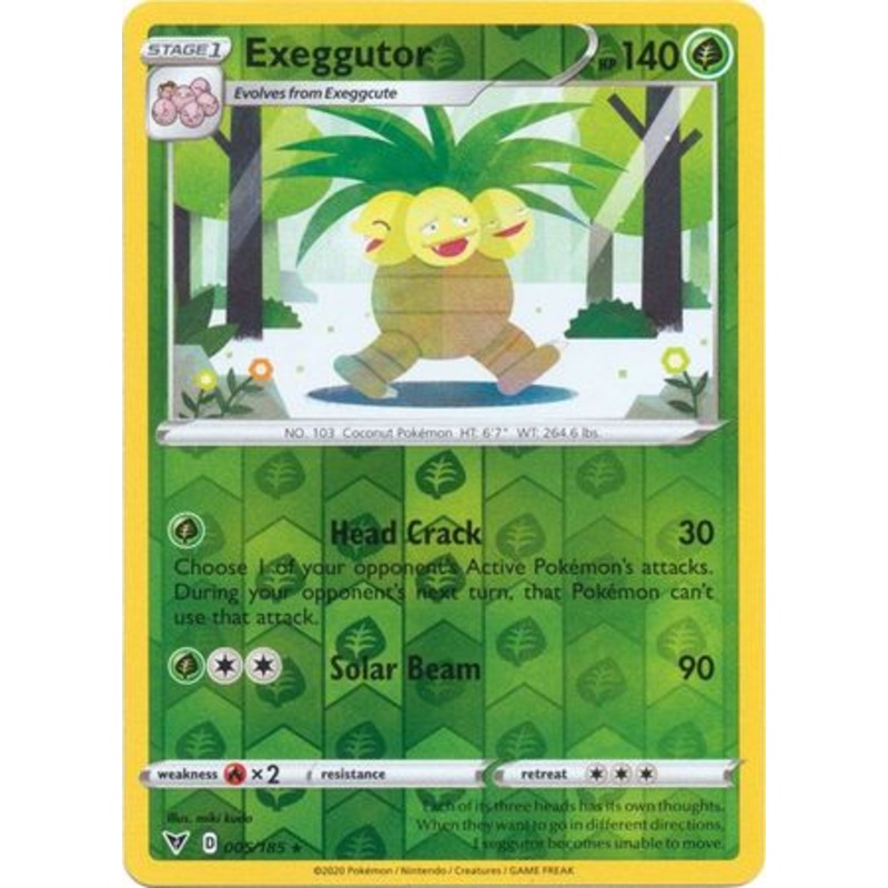 Pokemon Card Vivid Voltage 005/185 5/185 Exeggutor Reverse Holo Rare