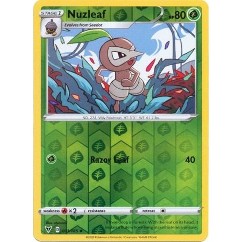 Pokemon Card Vivid Voltage 011/185 11/185 Nuzleaf Reverse Holo Uncommon
