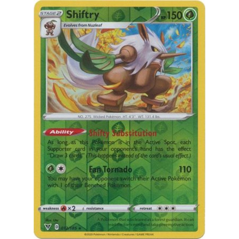Pokemon Card Vivid Voltage 012/185 12/185 Shiftry Reverse Holo Rare