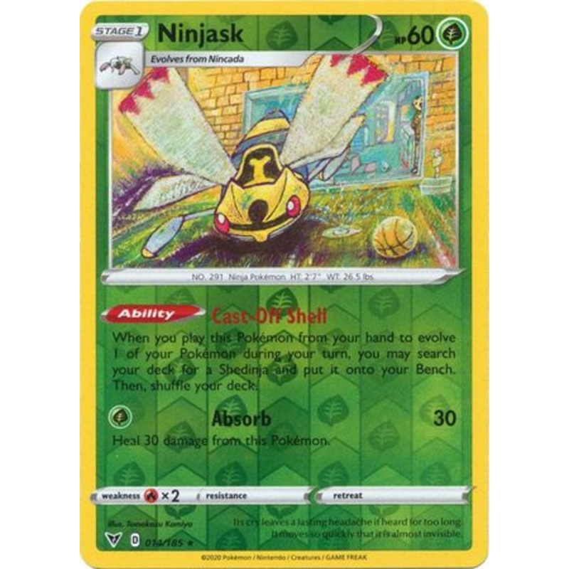 Pokemon Card Vivid Voltage 014/185 14/185 Ninjask Reverse Holo Rare