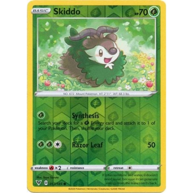 Pokemon Card Vivid Voltage 017/185 17/185 Skiddo Reverse Holo Common