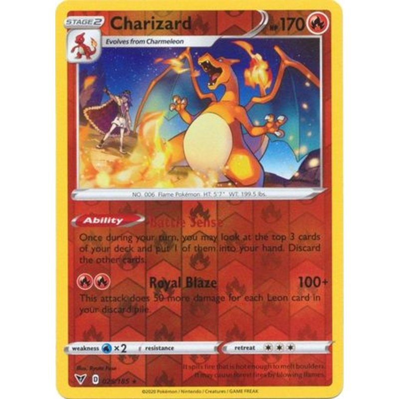 Pokemon Card Vivid Voltage 025/185 25/185 Charizard Reverse Holo Rare