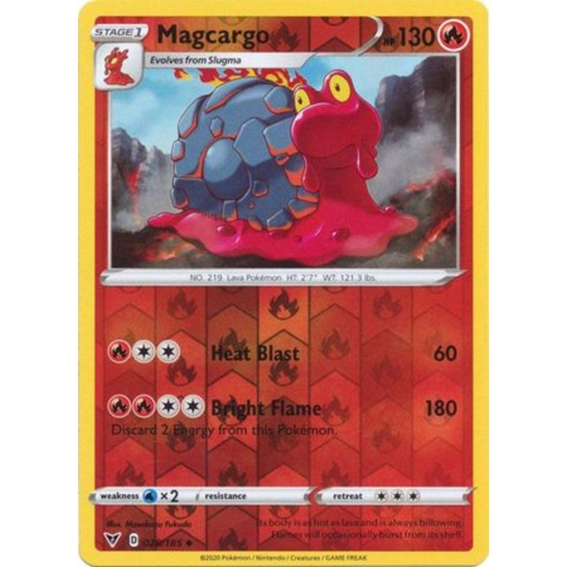 Pokemon Card Vivid Voltage 028/185 28/185 Magcargo Reverse Holo Uncommon