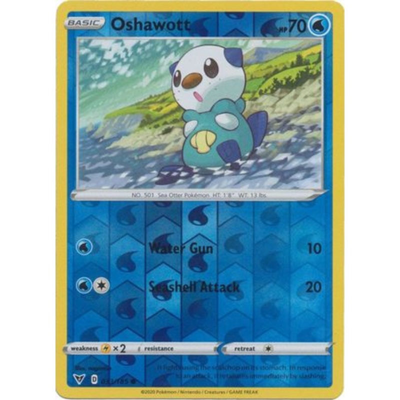 Pokemon Card Vivid Voltage 033/185 33/185 Oshawott Reverse Holo Common