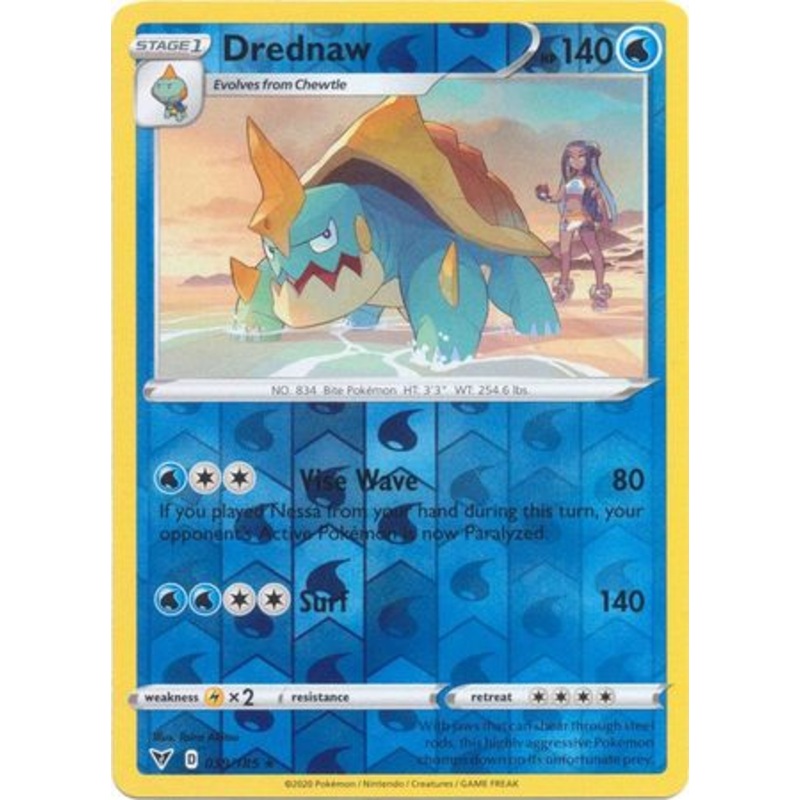 Pokemon Card Vivid Voltage 039/185 39/185 Drednaw Reverse Holo Rare