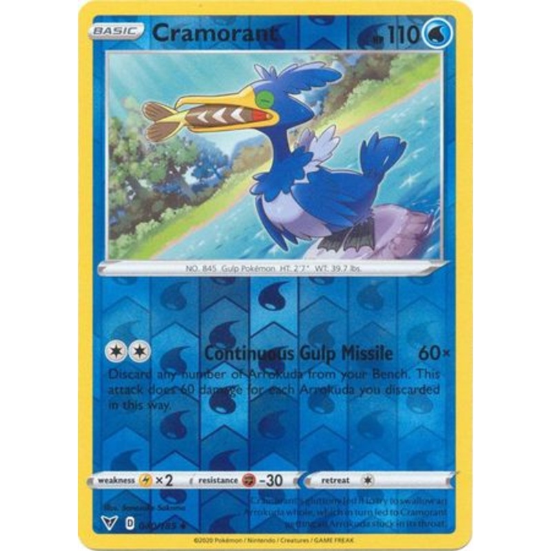 Pokemon Card Vivid Voltage 040/185 40/185 Cramorant Reverse Holo Uncommon