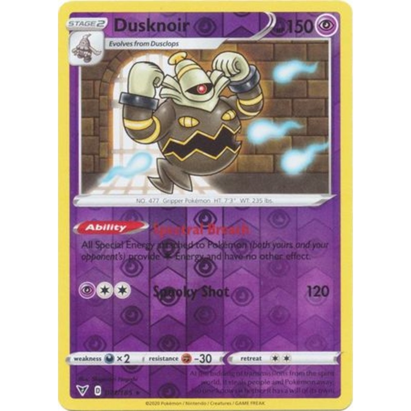 Pokemon Card Vivid Voltage 071/185 71/185 Dusknoir Reverse Holo Rare