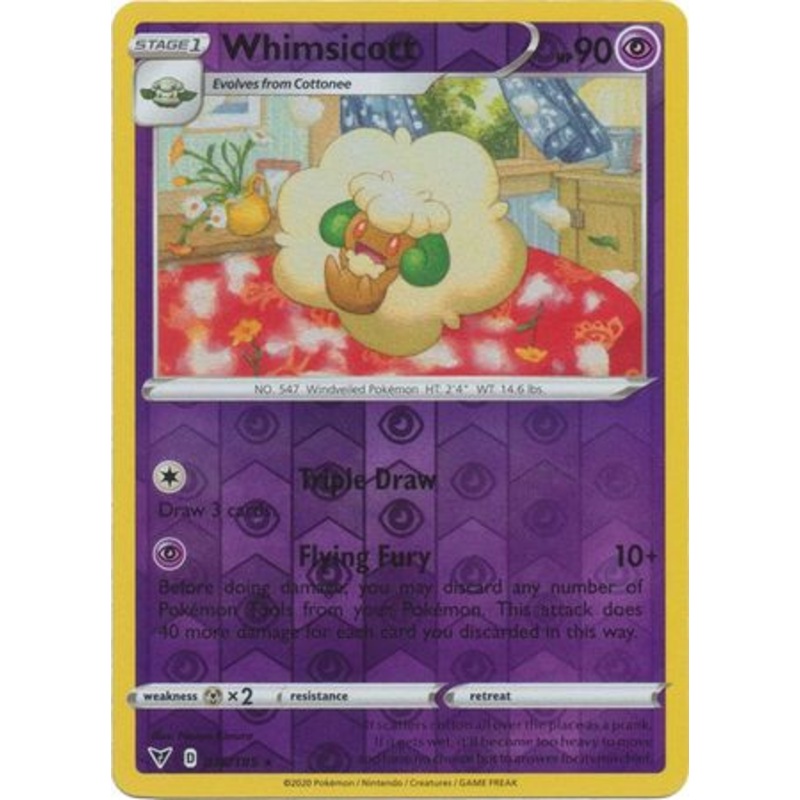 Pokemon Card Vivid Voltage 076/185 76/185 Whimsicott Reverse Holo Rare