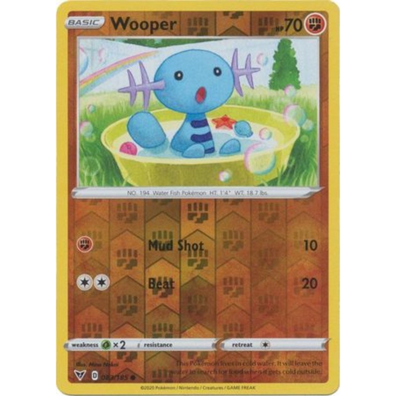 Pokemon Card Vivid Voltage 083/185 83/185 Wooper Reverse Holo Common