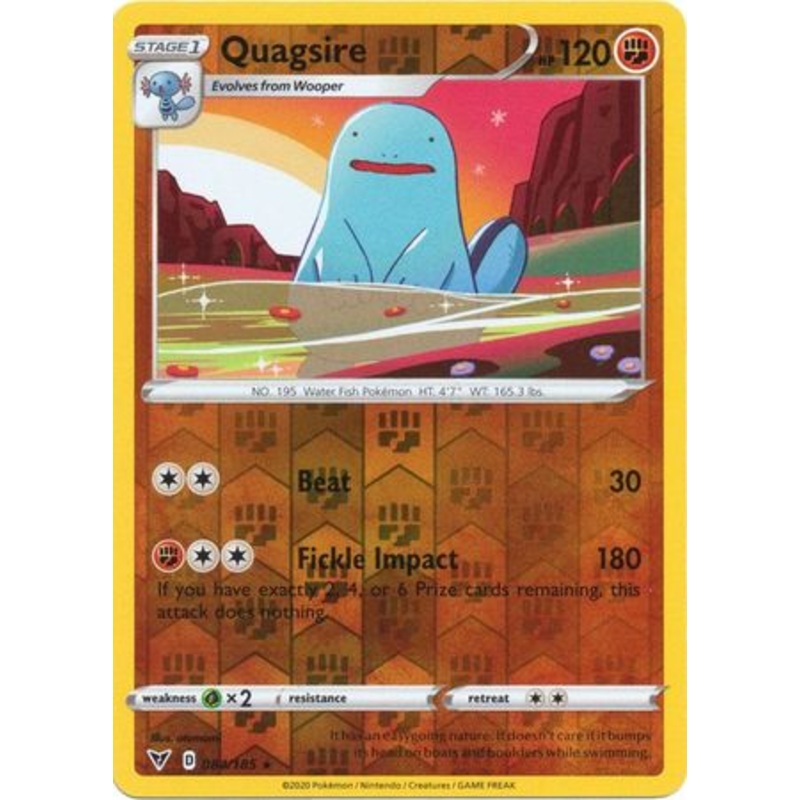 Pokemon Card Vivid Voltage 084/185 84/185 Quagsire Reverse Holo Rare