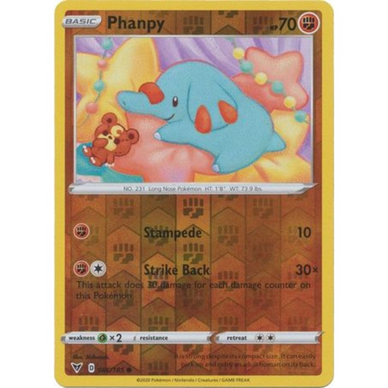 Pokemon Card Vivid Voltage 086/185 86/185 Phanpy Reverse Holo Common