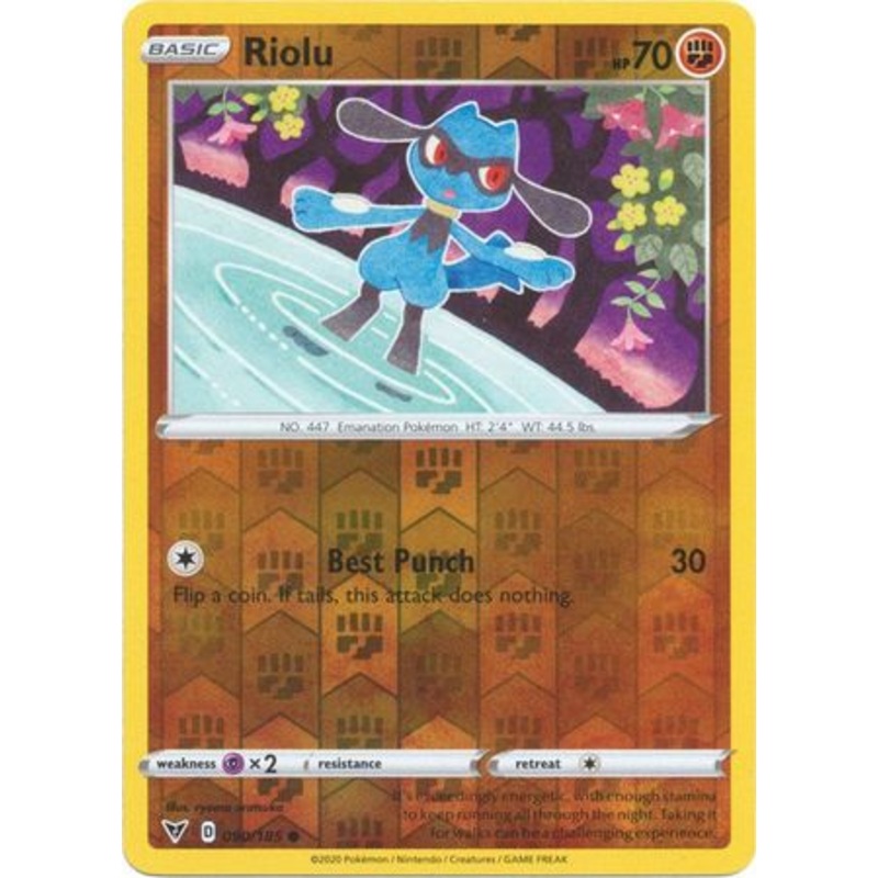 Pokemon Card Vivid Voltage 090/185 90/185 Riolu Reverse Holo Common