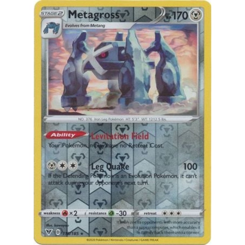 Pokemon Card Vivid Voltage 118/185 118/185 Metagross Reverse Holo Rare