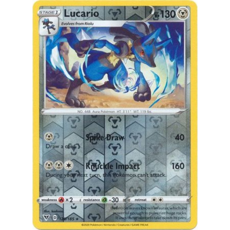 Pokemon Card Vivid Voltage 120/185 120/185 Lucario Reverse Holo Rare