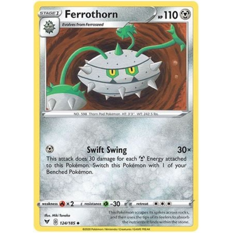Pokemon Card Vivid Voltage 124/185 Ferrothorn Uncommon