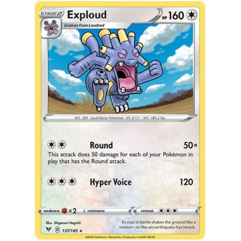 Pokemon Card Vivid Voltage 137/185 Exploud Rare