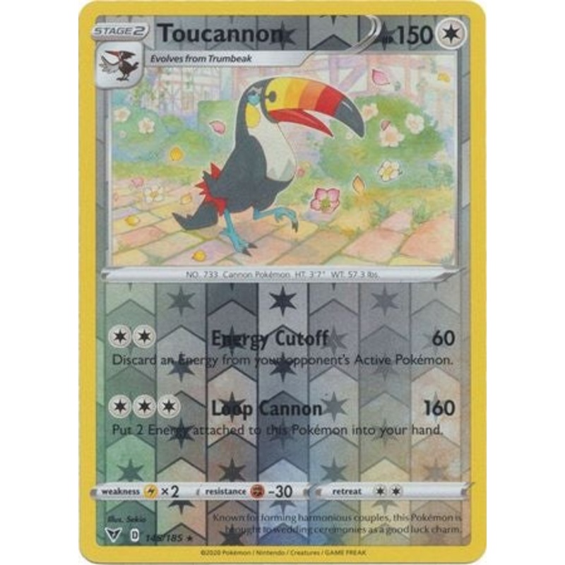 Pokemon Card Vivid Voltage 145/185 145/185 Toucannon Reverse Holo Rare
