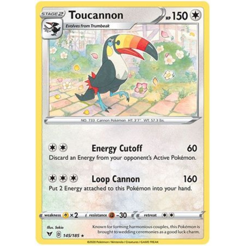 Pokemon Card Vivid Voltage 145/185 Toucannon Rare