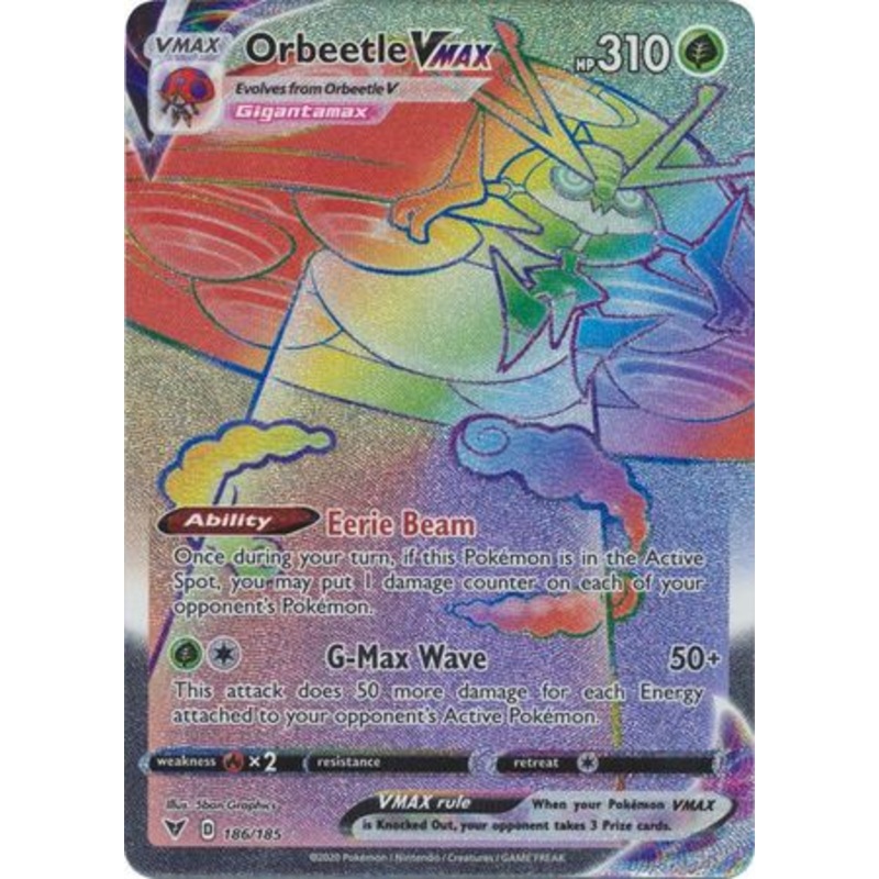 Pokemon Card Vivid Voltage 186/185 Orbeetle VMAX Hyper Rare