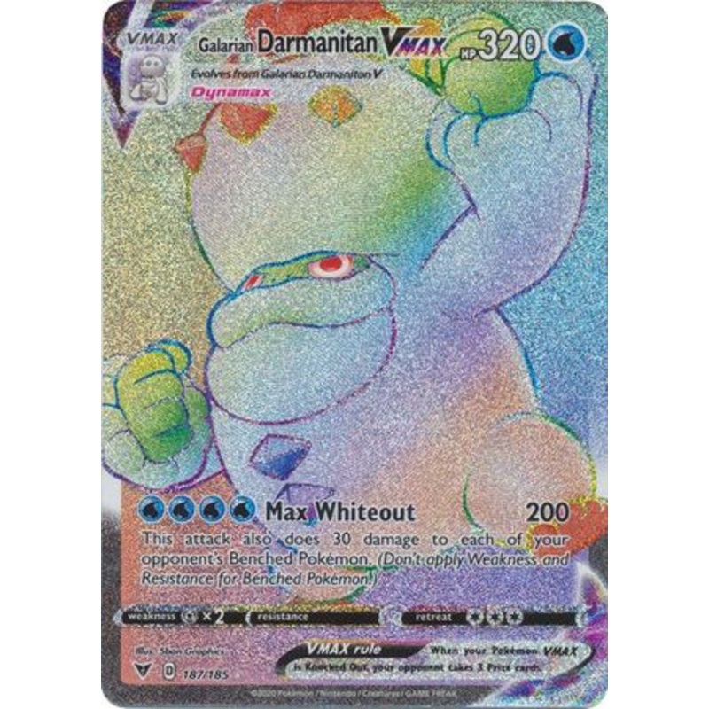 Pokemon Card Vivid Voltage 187/185 Galarian Darmanitan VMAX Hyper Rare