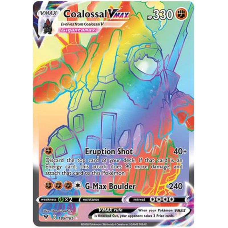 Pokemon Card Vivid Voltage 189/185 Coalossal VMAX Hyper Rare