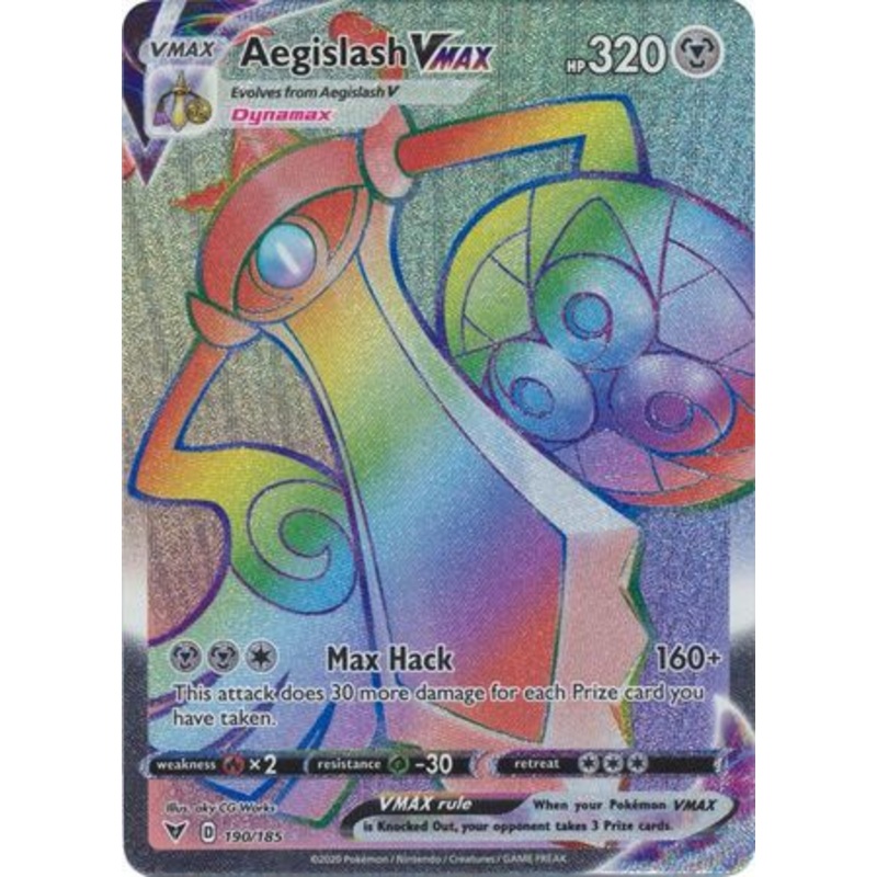 Pokemon Card Vivid Voltage 190/185 Aegislash VMAX Hyper Rare