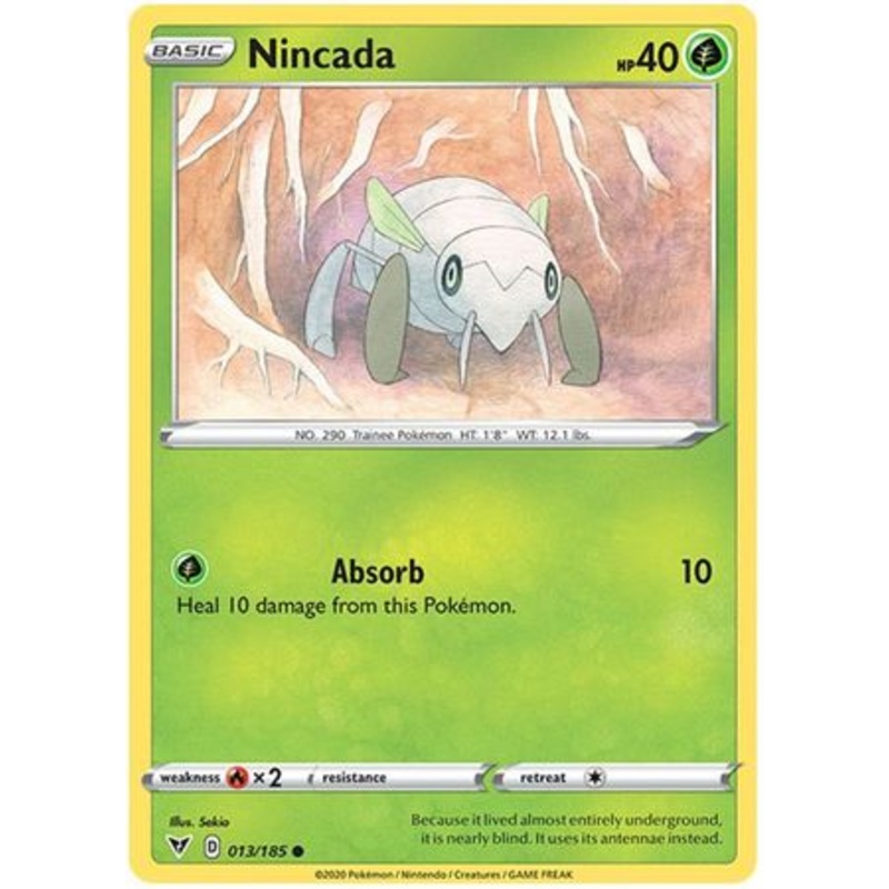 Pokemon Card Vivid Voltage 013/185 13/185 Nincada Common