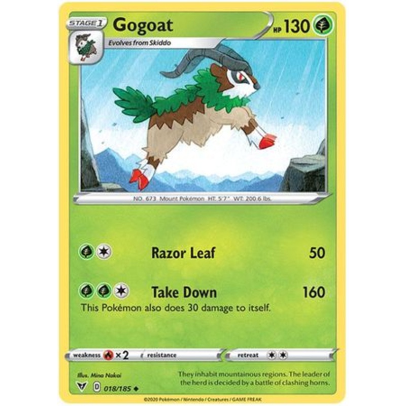 Pokemon Card Vivid Voltage 018/185 18/185 Gogoat Uncommon