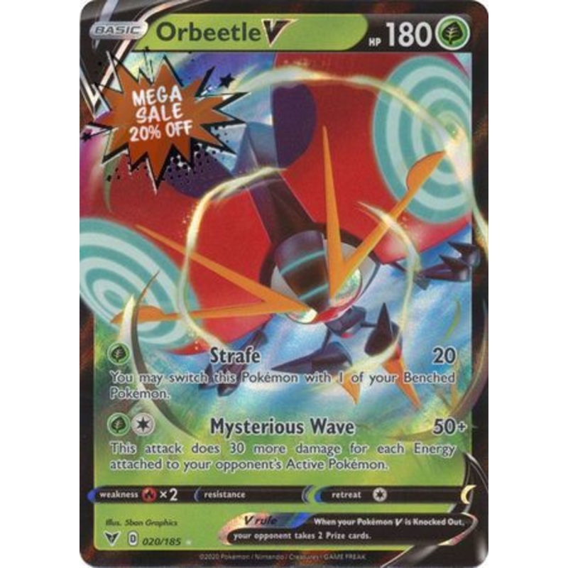 Pokemon Card Vivid Voltage 020/185 20/185 Orbeetle V Ultra Rare *M*