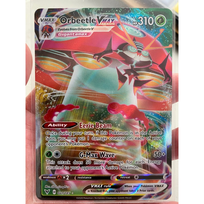 Pokemon Card Vivid Voltage 021/185 21/185 Orbeetle VMAX Ultra Rare *M*