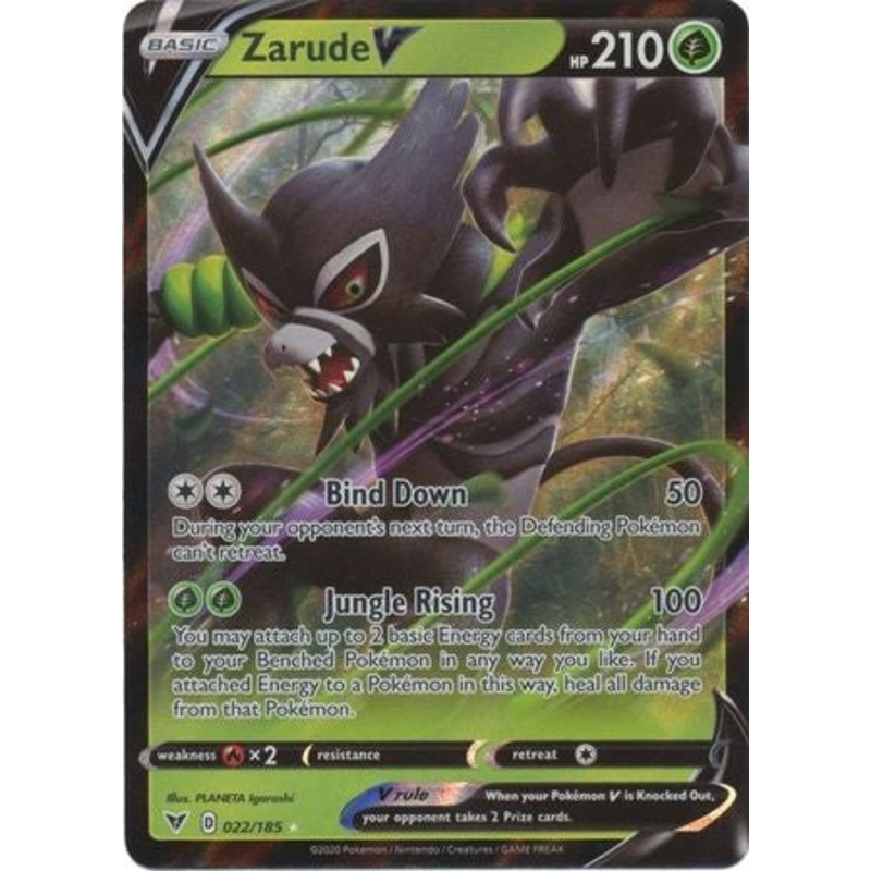 Pokemon Card Vivid Voltage 022/185 22/185 Zarude V Ultra Rare *M*