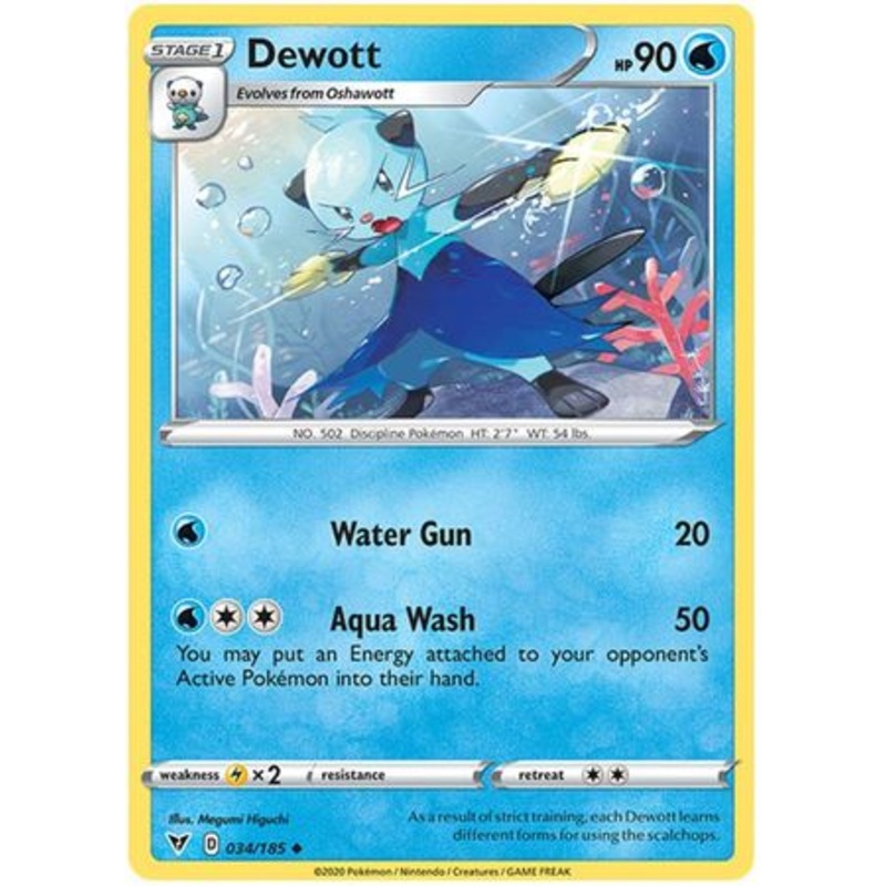 Pokemon Card Vivid Voltage 034/185 34/185 Dewott Uncommon
